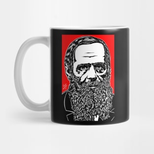 FYODOR DOSTOYEVSKY ink and acrylic portrait Mug